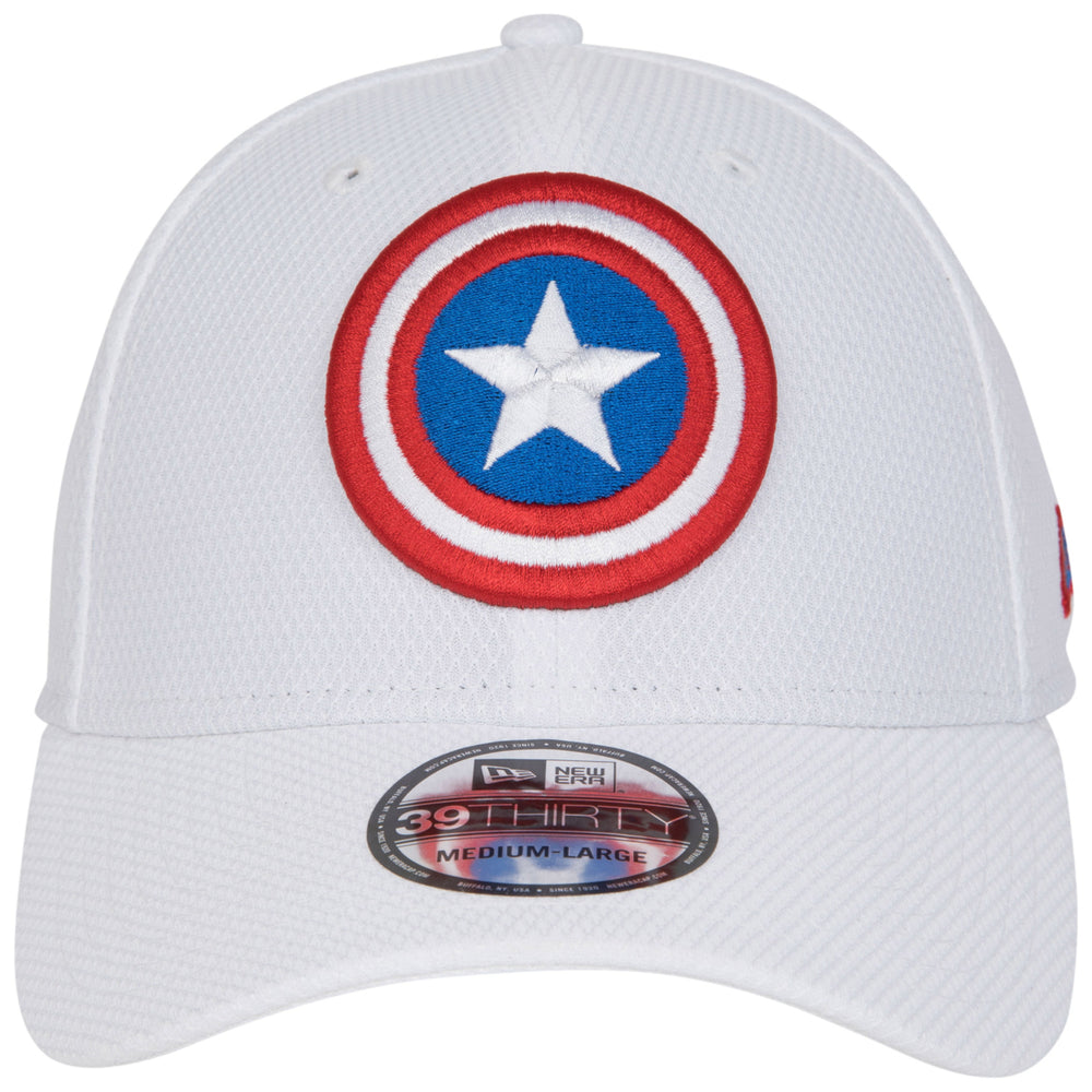 Captain America Logo White Colorway Era 39Thirty Fitted Hat Image 2