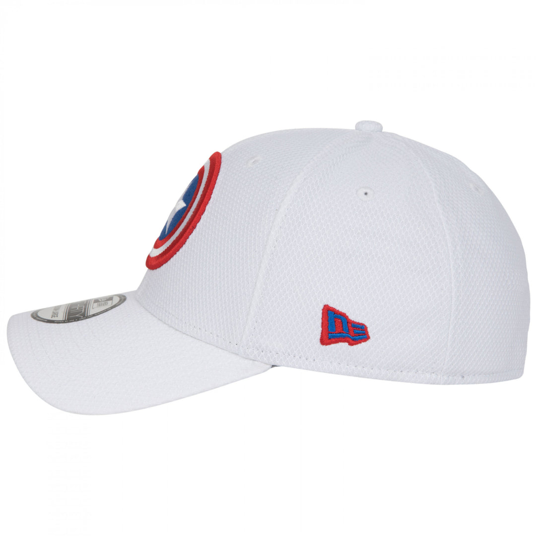 Captain America Logo White Colorway Era 39Thirty Fitted Hat Image 3