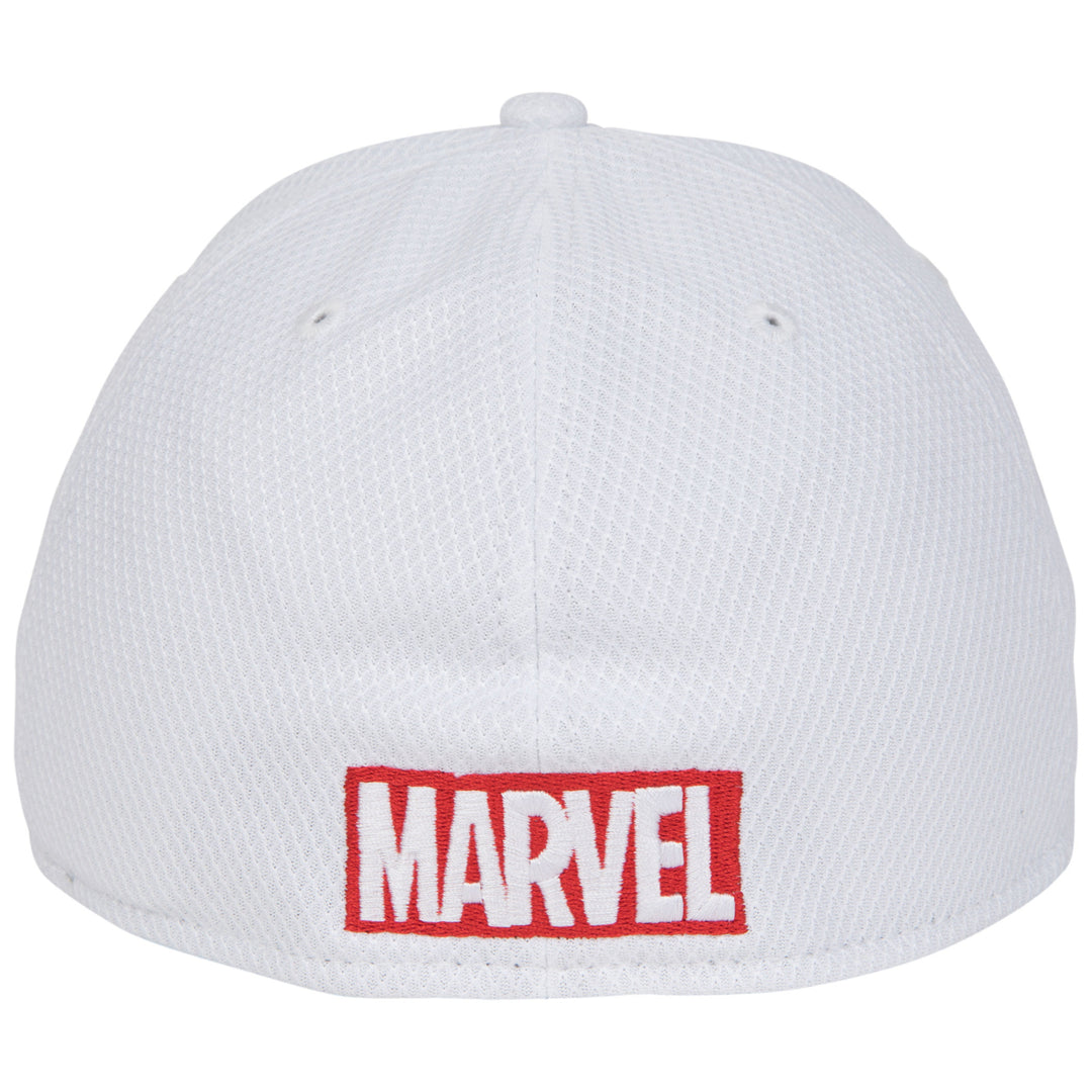 Captain America Logo White Colorway Era 39Thirty Fitted Hat Image 4