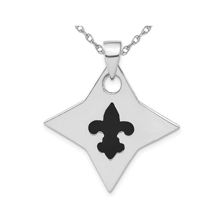 Sterling Silver Fleur De Lis Pendant Necklace with Chain Image 1