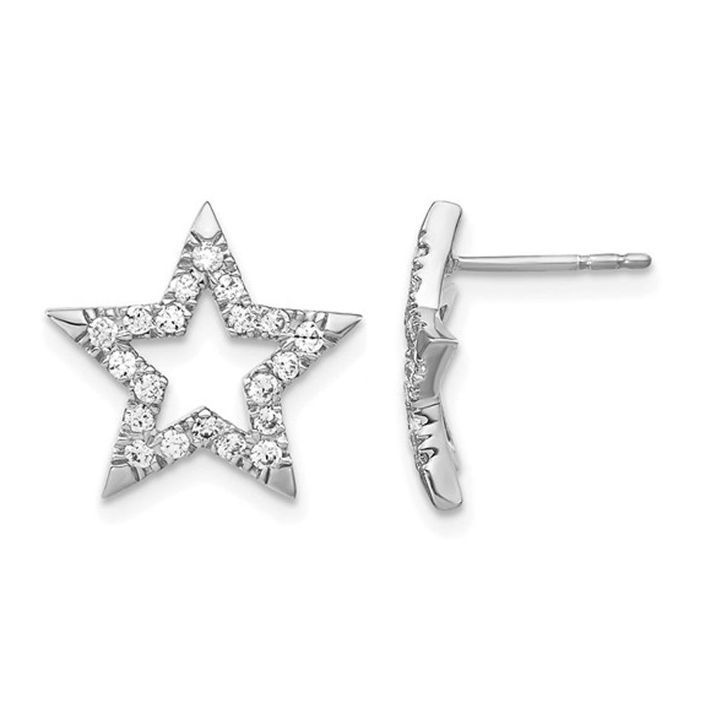 1/2 Carat (ctw SI1-SI2, G-H-I) Lab-Grown Diamond Star Earrings in 14K White Gold Image 1