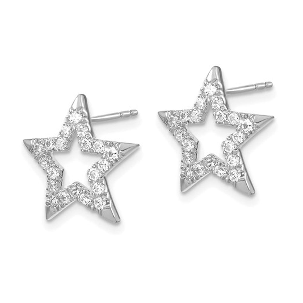 1/2 Carat (ctw SI1-SI2, G-H-I) Lab-Grown Diamond Star Earrings in 14K White Gold Image 3