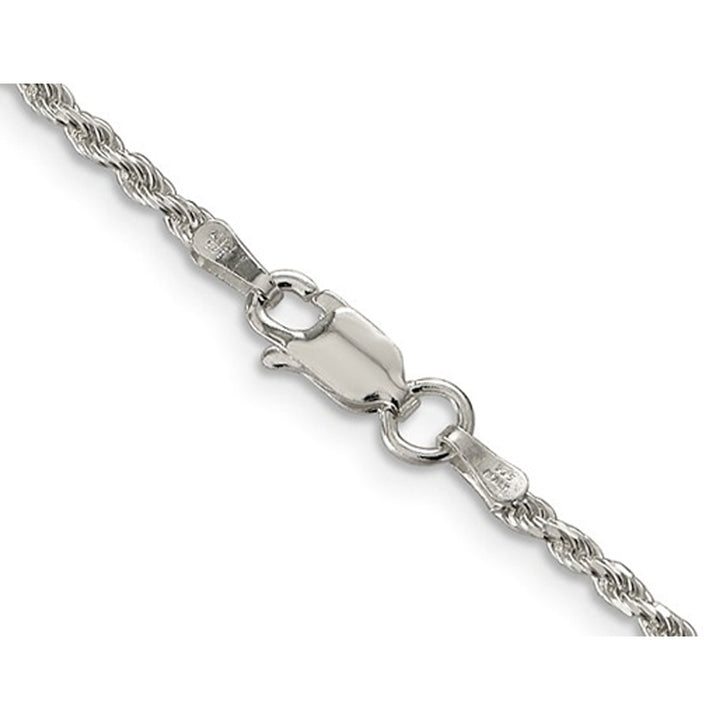 Sterling Silver Diamond-Cut Rope Chain Necklace 18 Inches (1.85 mm) Image 2