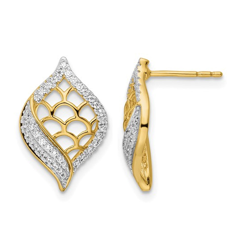 1/4 Carat (ctw) Diamond Earrings in 14K Yellow Gold Image 1