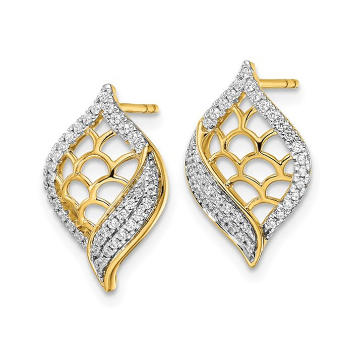 1/4 Carat (ctw) Diamond Earrings in 14K Yellow Gold Image 4