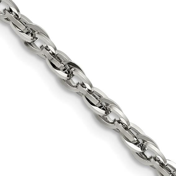 Chisel Stainless Steel Polished 4.2mm 20 inch Fancy Twisted Link Chain Image 1
