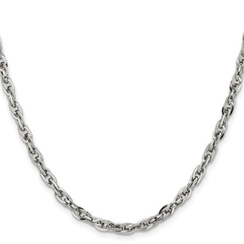 Chisel Stainless Steel Polished 4.2mm 20 inch Fancy Twisted Link Chain Image 3