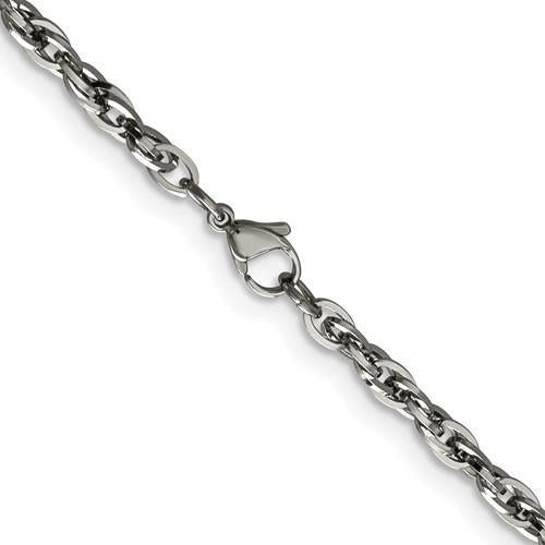 Chisel Stainless Steel Polished 4.2mm 20 inch Fancy Twisted Link Chain Image 4