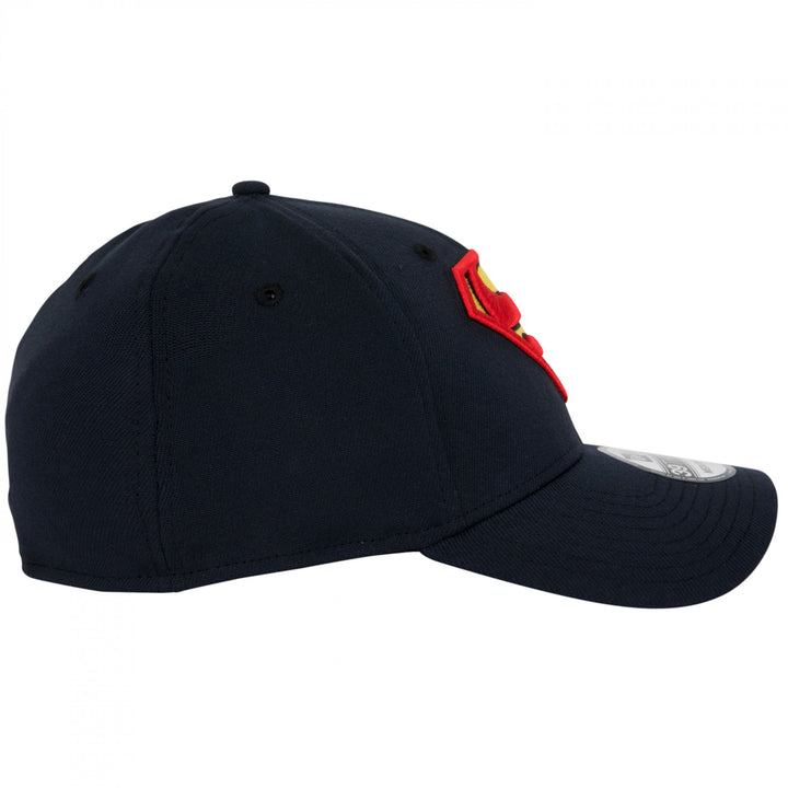 Superman Classic Symbol on Navy Era 39Thirty Flex Fit Hat Image 3