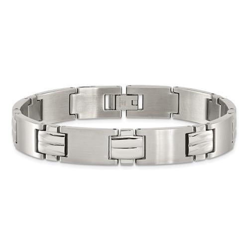 Chisel Stainless Steel Brushed and Polished 8.5 inch Link Bracelet Image 4