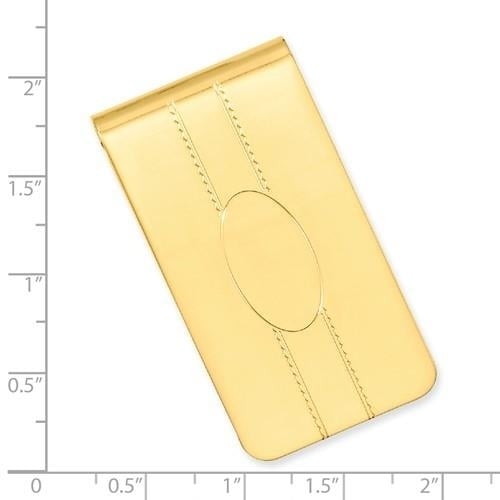 Gold-plated Kelly Waters oval Center Money Clip Image 3