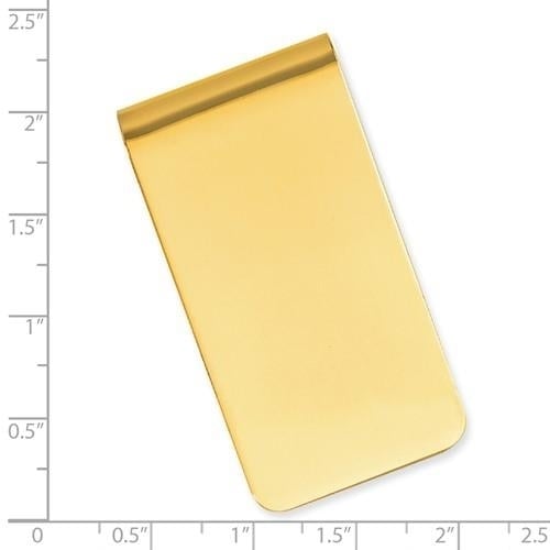 Gold-plated Kelly Waters Polished Rectangle Money Clip Image 3