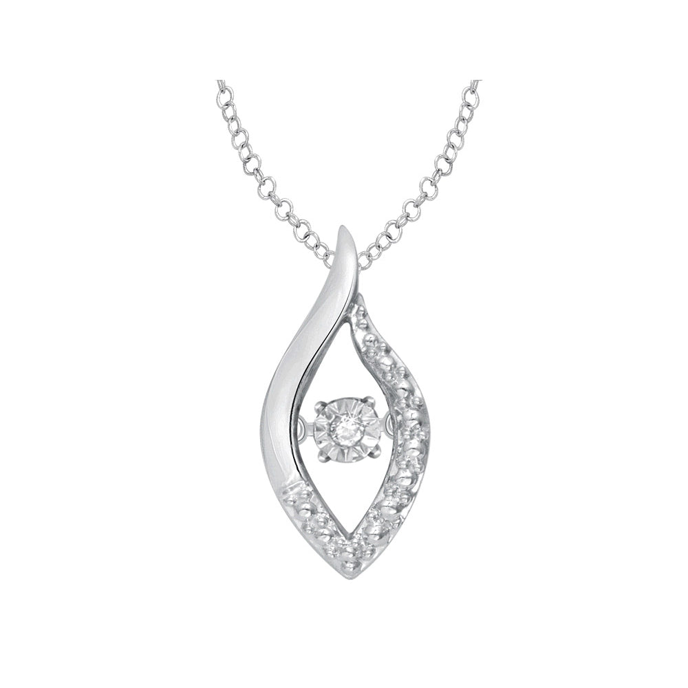 Glittering Stars Dancing Accent Diamond Pendant Necklace in Sterling Silver with chain Image 1
