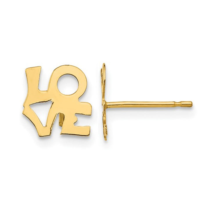 Sterling Silver LOVE Heart Post Earrings Image 1