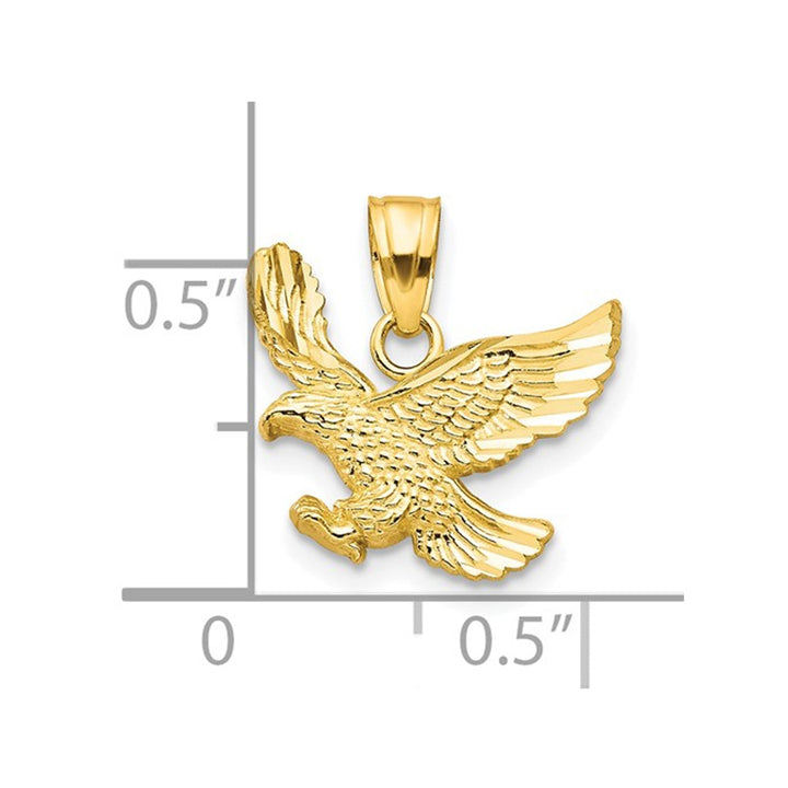 10K Yellow Gold Eagle Charm Pendant Necklace with Chain Image 2