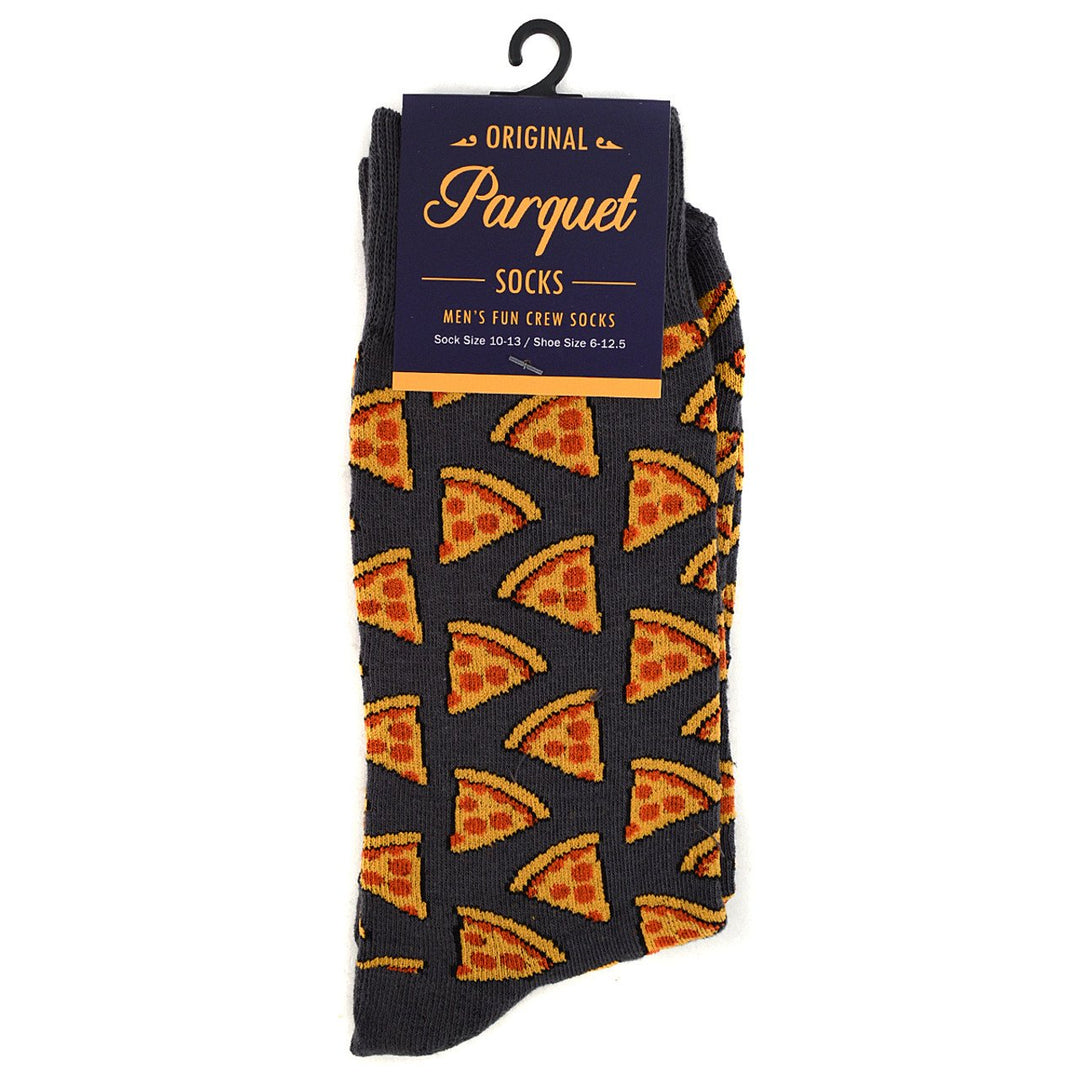 Pepperoni Pizza Novelty Sock Funny Socks Pizza Lover Gifts Cool Socks Funny Groomsmen Socks Grey Image 4