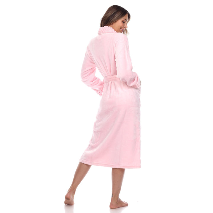 White Mark Womens Cozy Lounge Robe Soft Plush with Pockets Multiple Colors Sizes Image 4