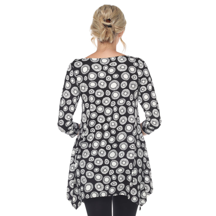 White Mark Womens Geometric Circle Tunic Top Printed 95% Polyester Sizes S-3X Image 2