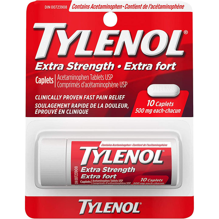 Tylenol Extra Strength Travel Size For Pain Relief Headache Relief and Reducing Fever 500 mg Acetaminophen 10 eZTABS - Image 2