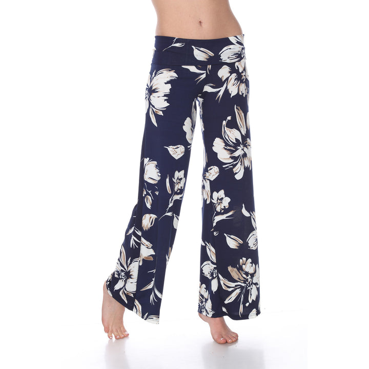 White Mark Womens Floral Palazzo Pants Lightweight Wide Leg Size S-4X 95% Polyester Image 1