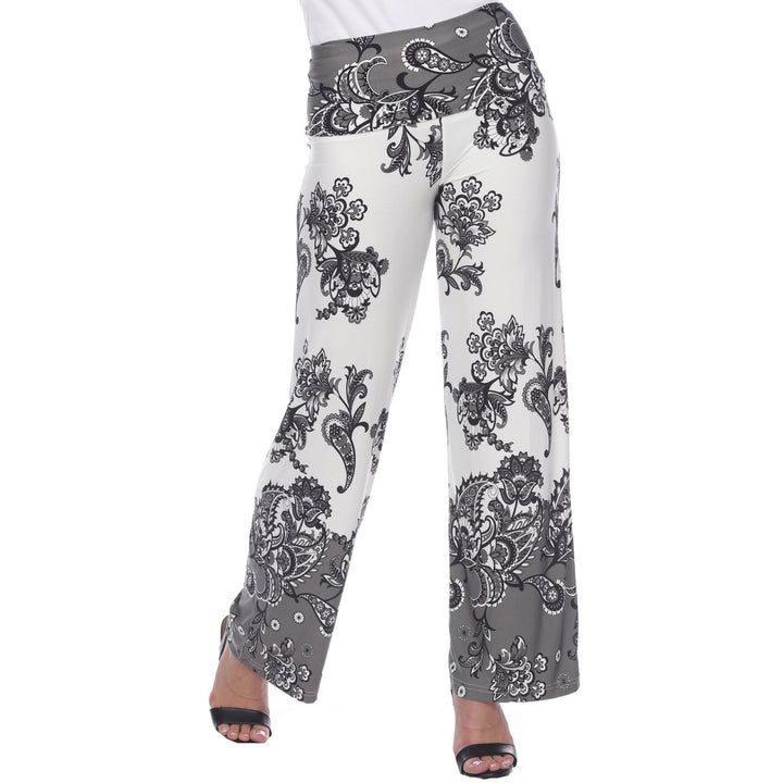 White Mark Womens Paisley Mix Print Palazzo Pants Image 1