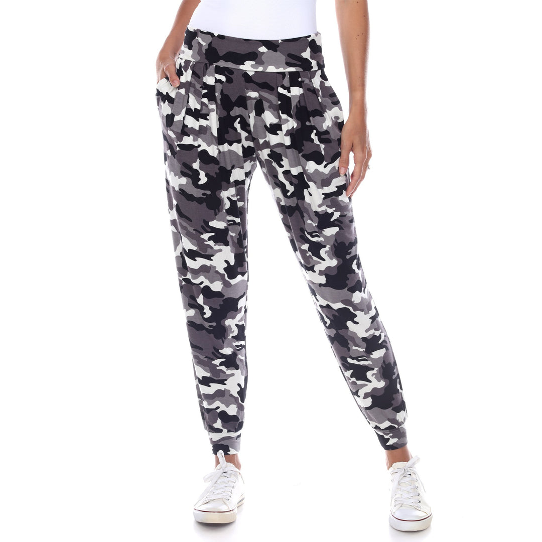 White Mark Womens Camo Harem Pants Lightweight Relaxed Fit Drawstring Size S-3X Image 2