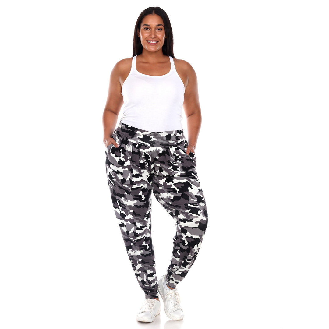 White Mark Womens Camo Harem Pants Lightweight Relaxed Fit Drawstring Size S-3X Image 4