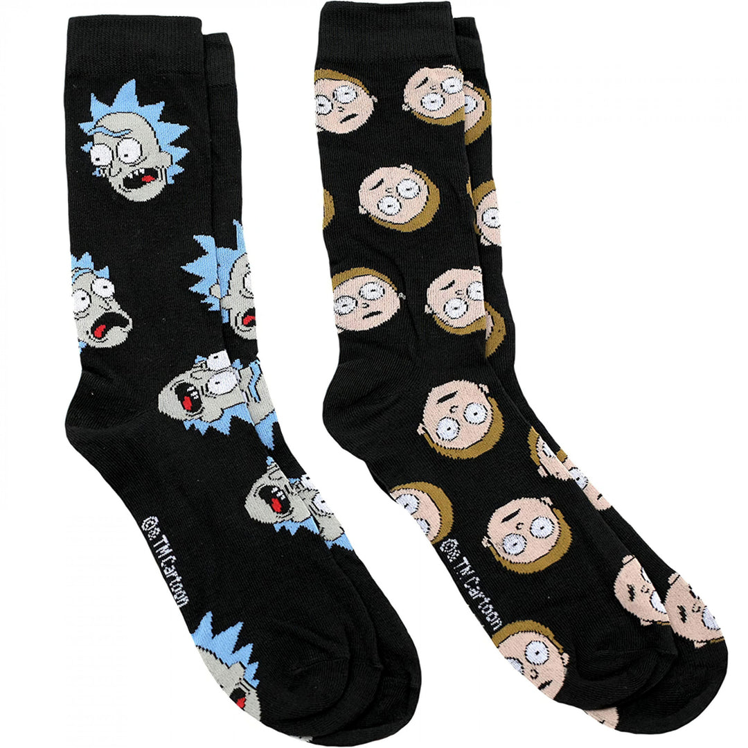 Rick And Morty Bewilderment 2-Pair Pack of Casual Crew Socks Image 1