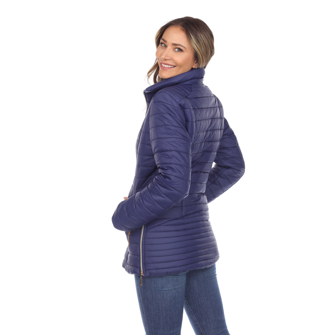 White Mark Womens Puffer Coat Lightweight Warm Jacket Multiple Sizes Available Image 4