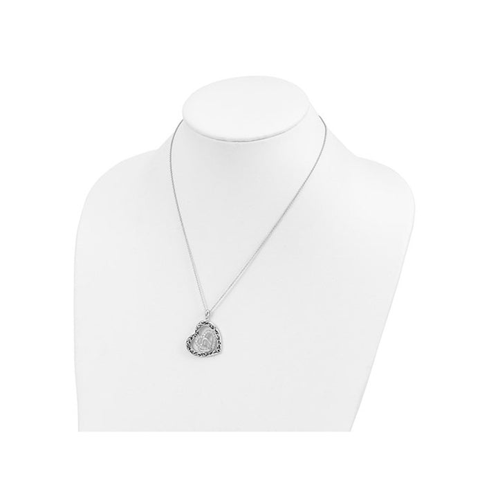 - My Blended Family - Heart Pendant Necklace in Sterling Silver with Synthetic Cubic Zirconia (CZ)s Image 4