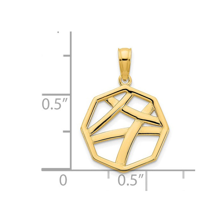 14K Yellow Gold Fancy Charm Pendant Necklace with Chain Image 2