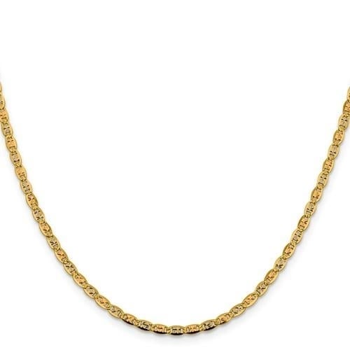 REAL 14K 18 inch 2.75mm Tri-color Pav Valentino with Lobster Clasp Chain Image 3