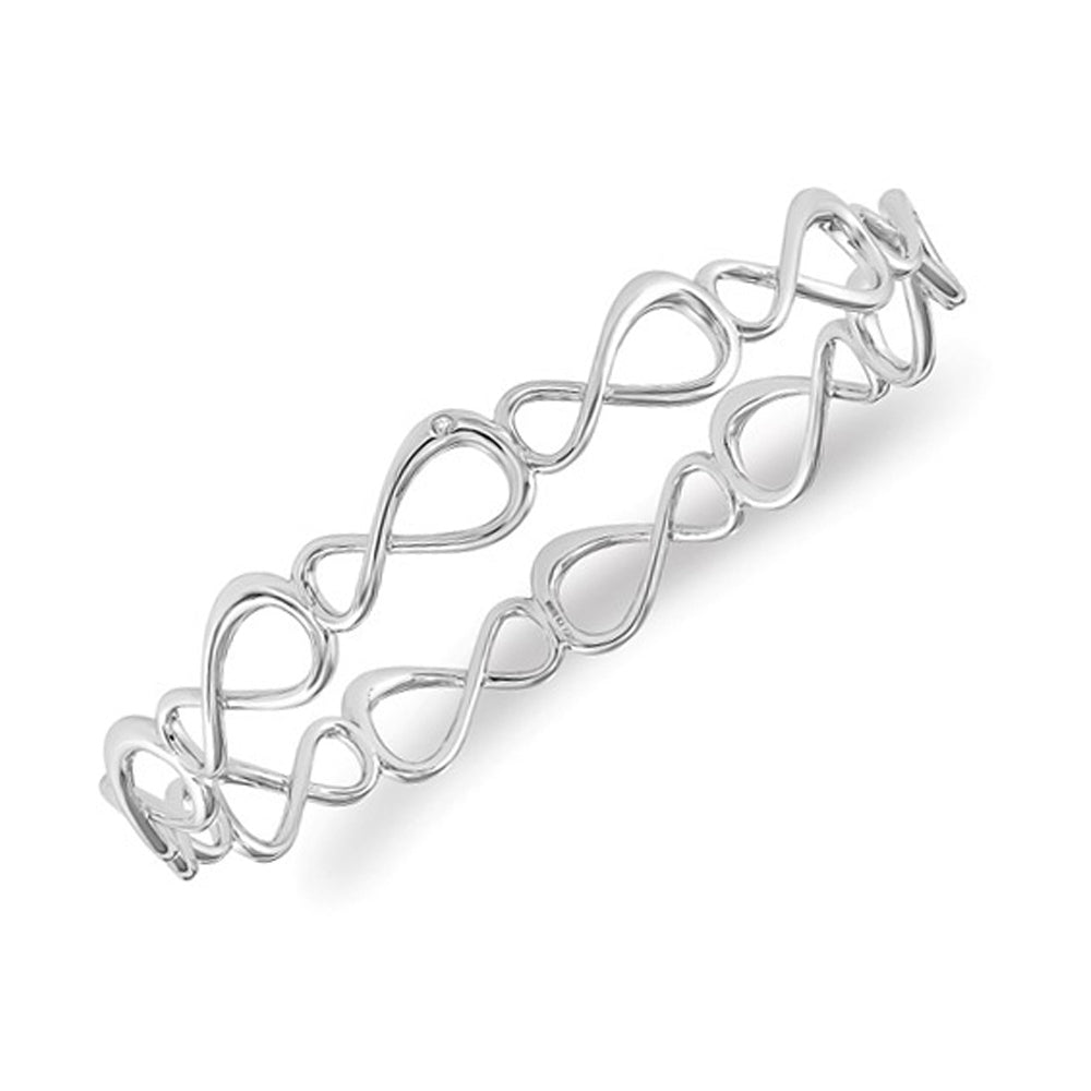 Sterling Silver Infinity Slip-On Bangle Bracelet Image 1