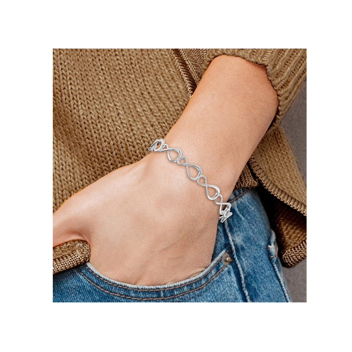 Sterling Silver Infinity Slip-On Bangle Bracelet Image 3
