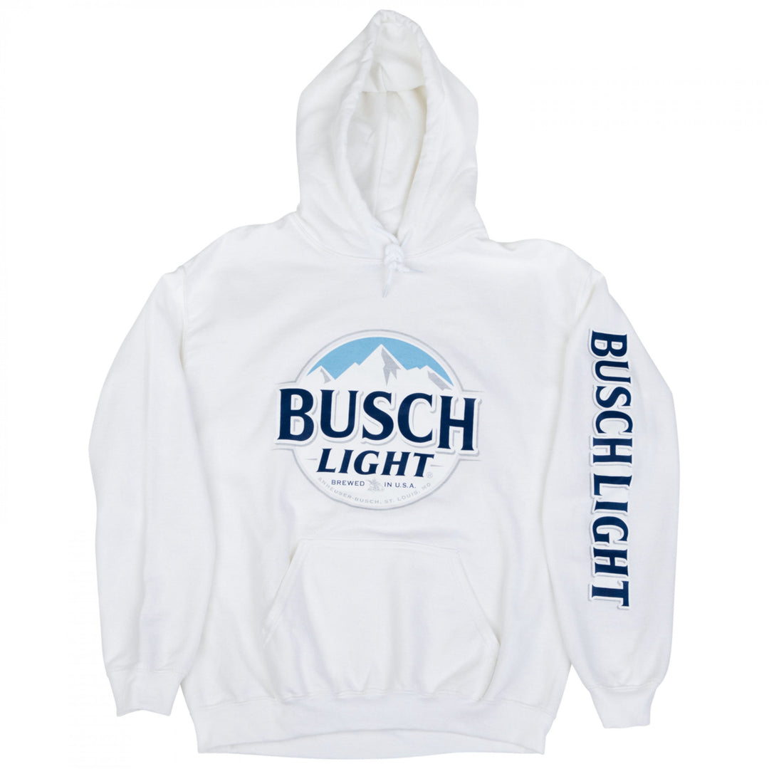 Busch Light Beer Logo White Colorway Hoodie Image 3