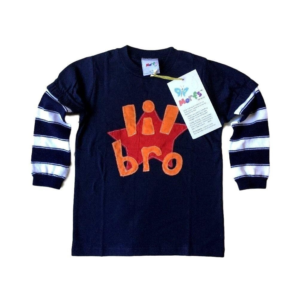 Morfs Little Brother Long Sleeve Shirt Lil Bro Tee 3-6 6-12 12-18 18-24 4T Image 1