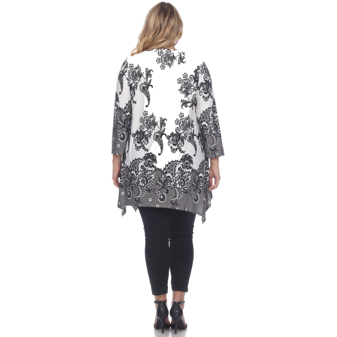 White Mark Women s Paisley Scoop Neck Tunic Top with Pockets Image 4