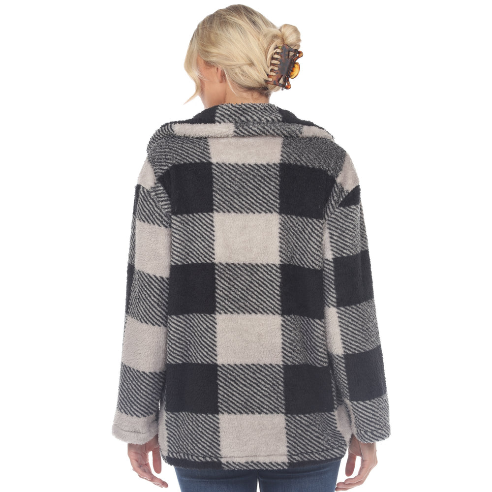 White Mark Womens Plaid Shacket 100% Polyester Lightweight Warm Size S-3X Image 2