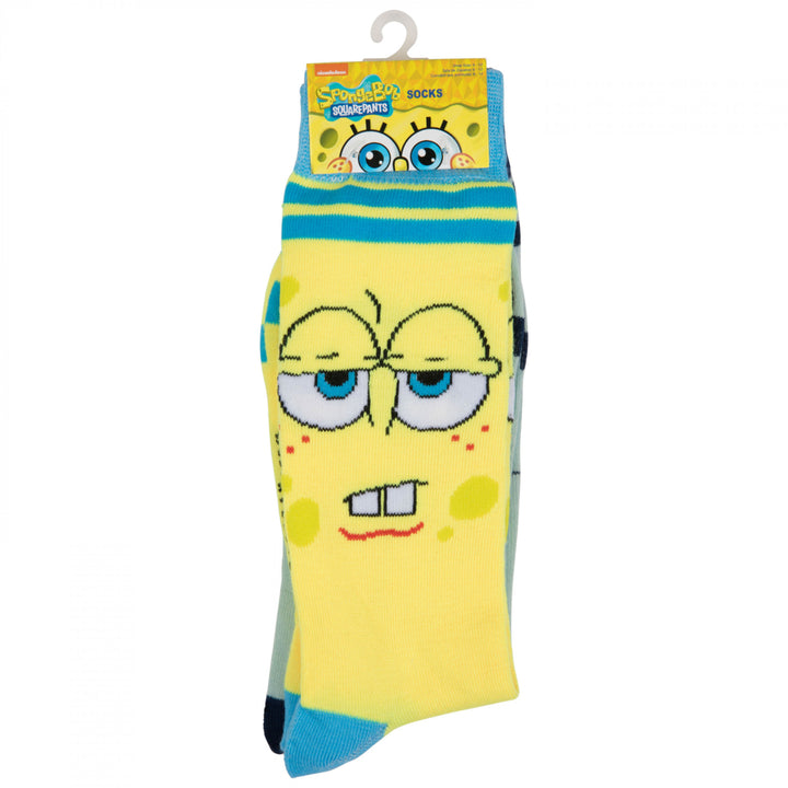 SpongeBob and Squidward 2-Pair Pack of Casual Crew Socks Image 3
