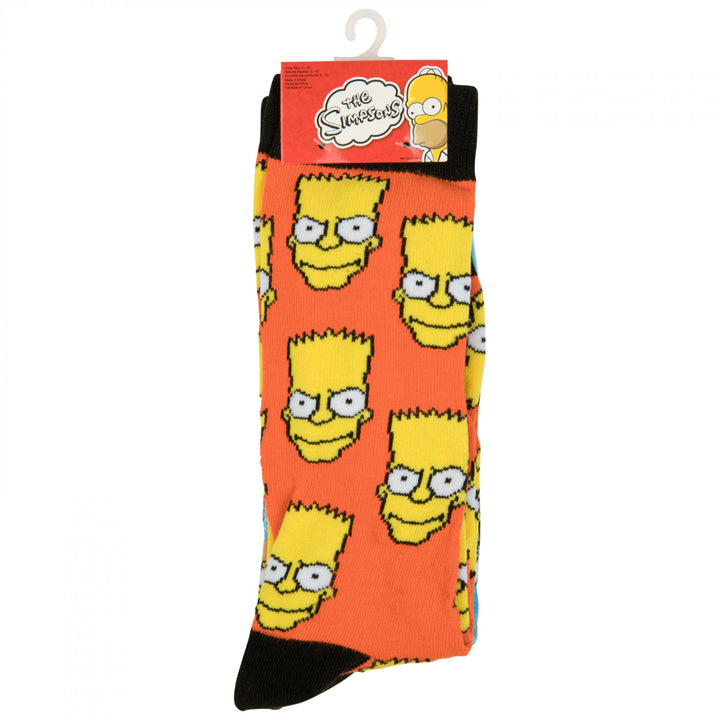 The Simpsons Bart and Homer 2-Pair Pack of Casual Crew Socks Image 3