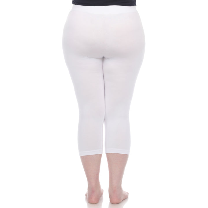 White Mark Womens Plus Size Super Soft Capri Leggings Image 2