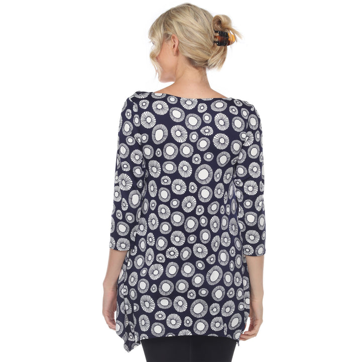 White Mark Maternity Tunic Top Printed Geometric Circle 95% Polyester Plus Size Image 4