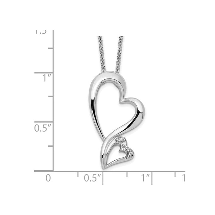 -Protected Heart- Pendant Necklace in Sterling Silver with Synthetic Cubic Zirconia (CZ) Image 3