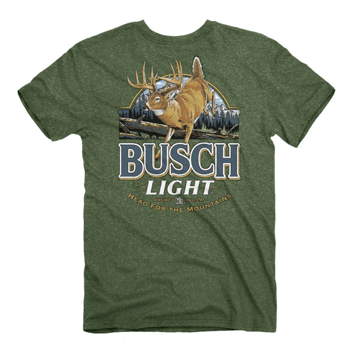 Busch Light Deer Label Front and Back Print T-Shirt Image 2