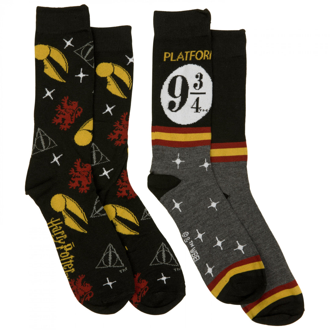 Harry Potter Platform 9 3/4 2-Pair Pack of Casual Crew Socks Image 1