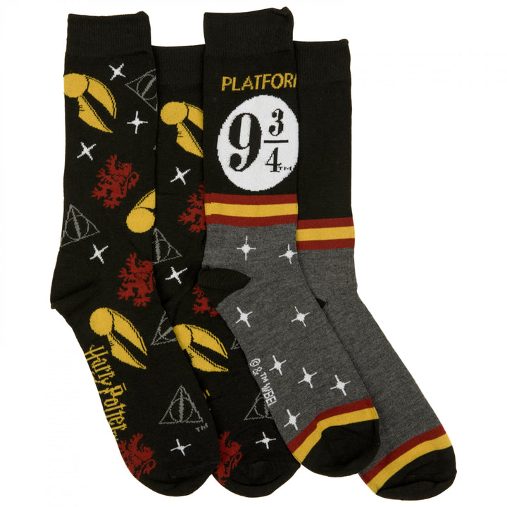 Harry Potter Platform 9 3/4 2-Pair Pack of Casual Crew Socks Image 2