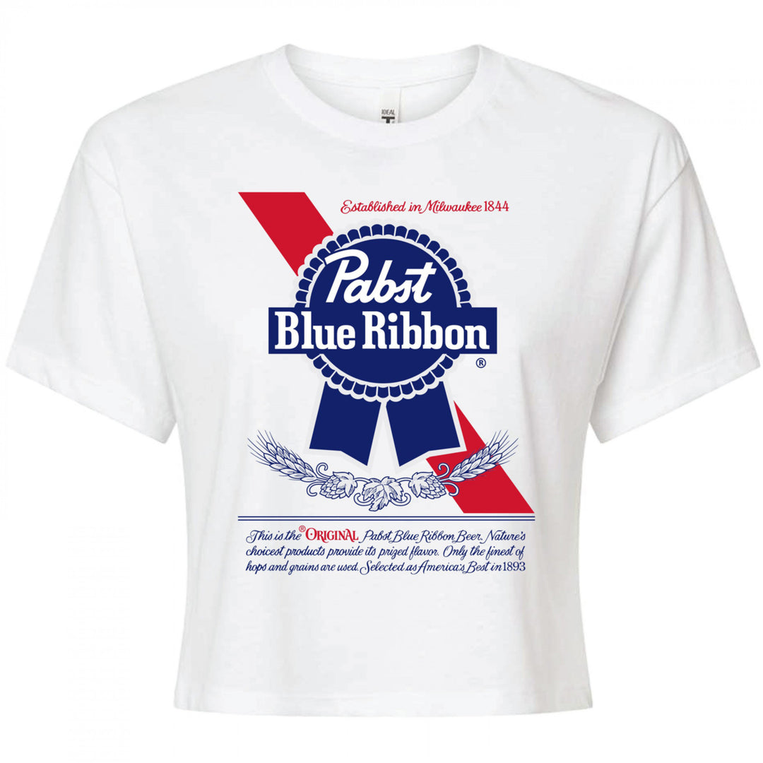 Pabst Blue Ribbon Logo Womens Crop Top T-Shirt Image 1