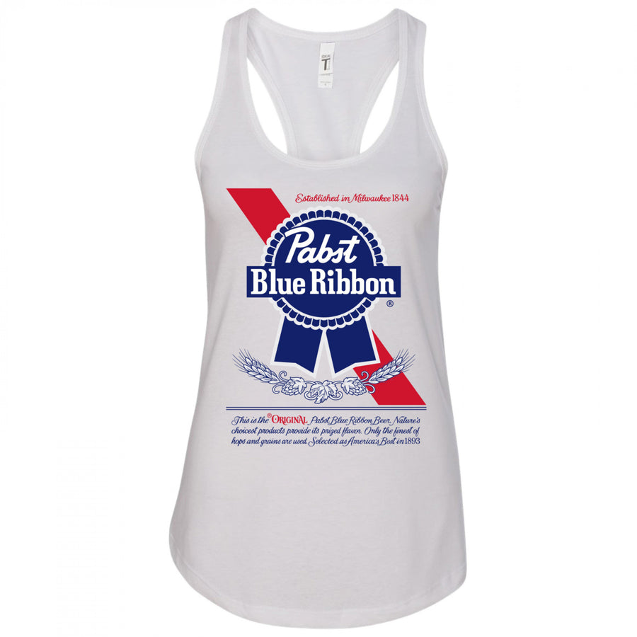 Pabst Blue Ribbon Logo Womens Racerback Tank Top Image 1