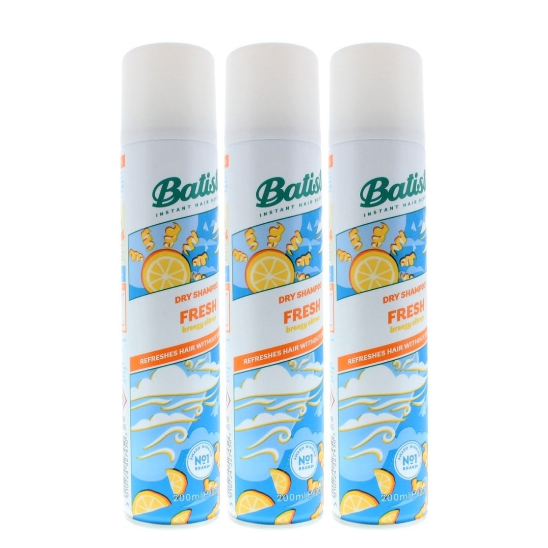 Batiste Instant Hair Refresh Dry Shampoo Fresh Breezy Citrus 200ml/120g (3 PACK) Image 2