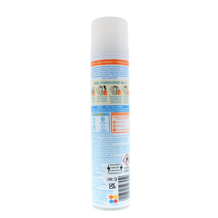 Batiste Instant Hair Refresh Dry Shampoo Fresh Breezy Citrus 200ml/120g Image 3